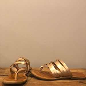 Rose Gold Rock & Candy Strappy Flip Flops